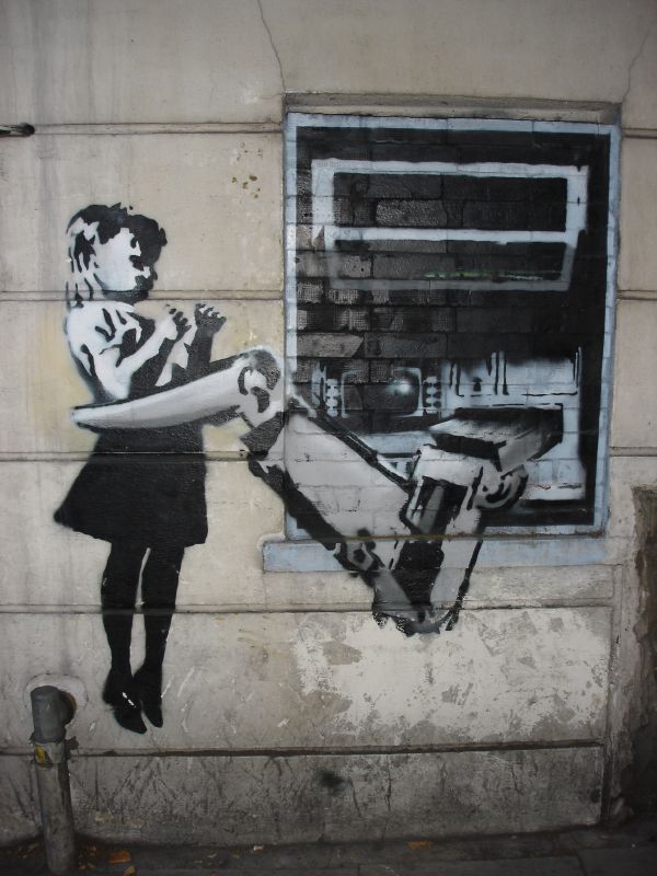 banksy graffiti art. Banksy, graffiti art